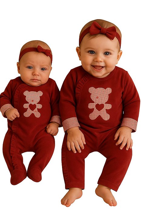 Macacão Plush para Bebês - Ursinha