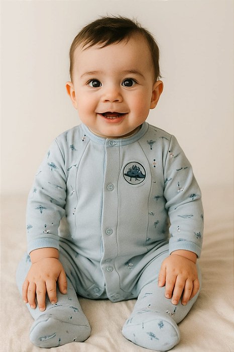 Macacão para Bebês em Algodão Egípcio - Dinossauros