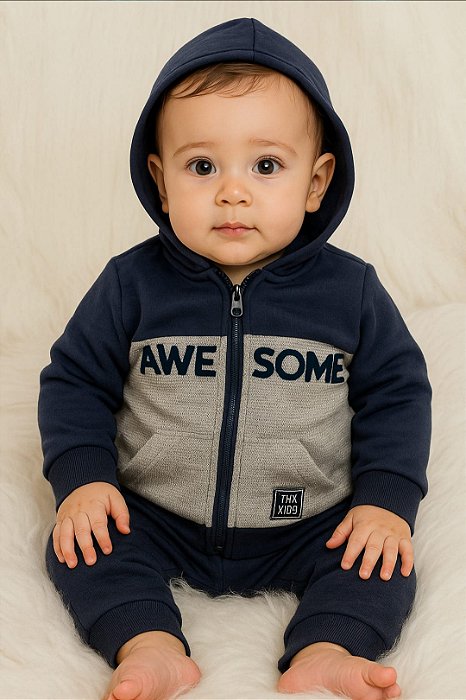 Conjunto Jaqueta e Calça em Moletom - Awesome