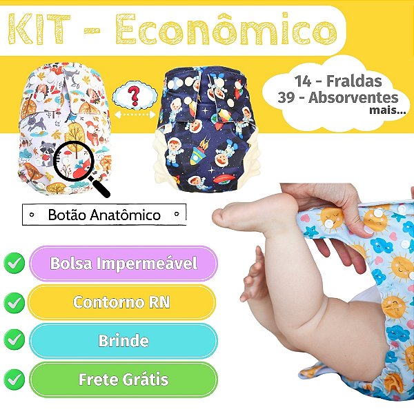 Kit Econômico Fraldas Ecológicas