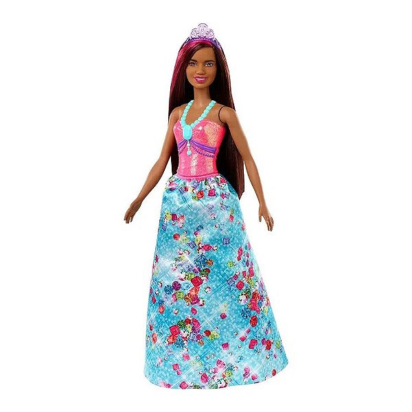 Boneca Barbie Dreamtopia Princesa Negra Vestido