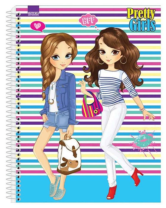 Caderno Universitário  Pretty Girls 10 Matérias SD