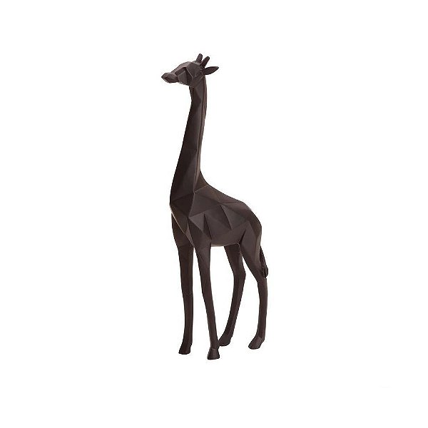 Decoração Escultura Girafa Africana Origame Poliresina 38 cm