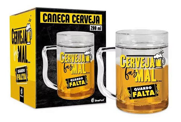 Caneca Gel Cerveja 250 ml Frases Cerveja Faz Mal Qdo Falta