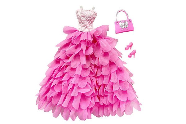 Kit Roupa Para Boneca Barbie Roupinha Mais Sapato Vestido de