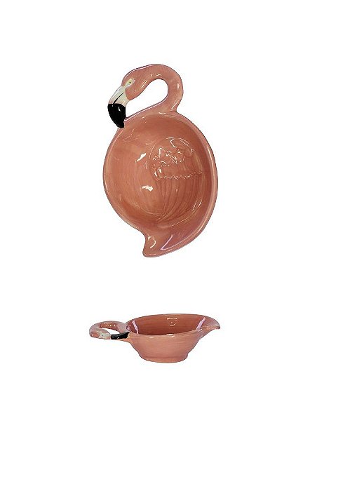 Bowl Petisqueira Flamingo Rosa em porcelana Rosa Rústico