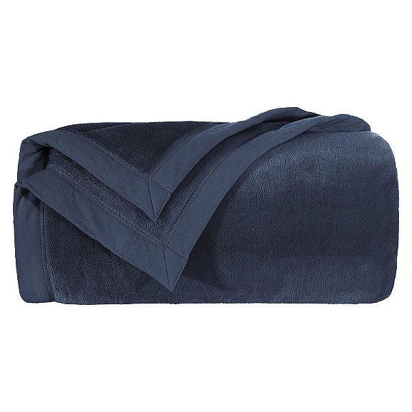 Cobertor Manta Blanket Queen 600 Azul Marinho Kacyumara