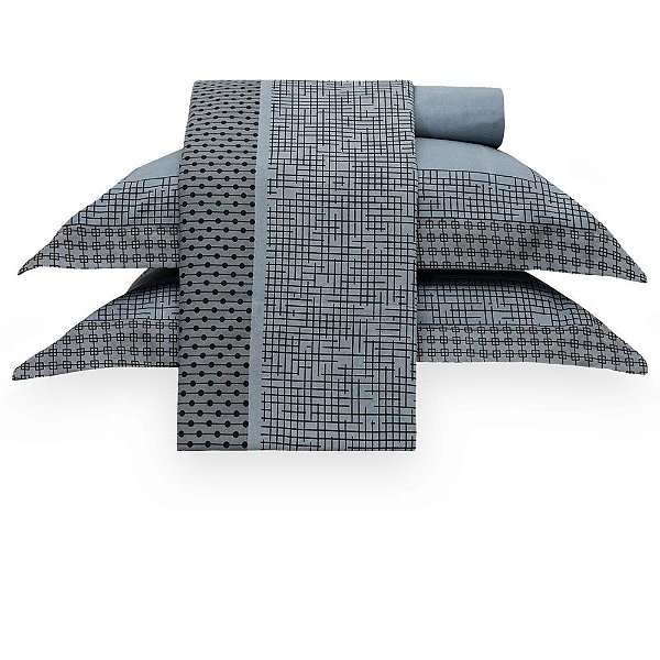 Jogo de Cama Vida Bela King 200 Fios Percal Element Kacyumara