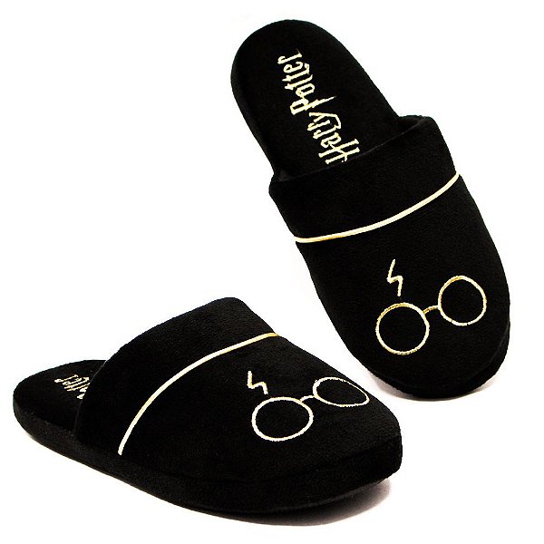 Chinelo de Quarto Pantufa Sola Borracha Óculos Harry Potter