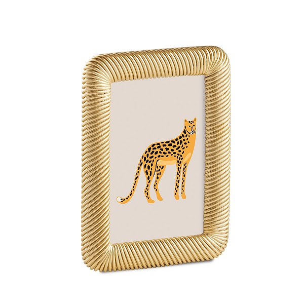 Porta Retrato Zig em Poliresina Dourado 10 x 15 Mart