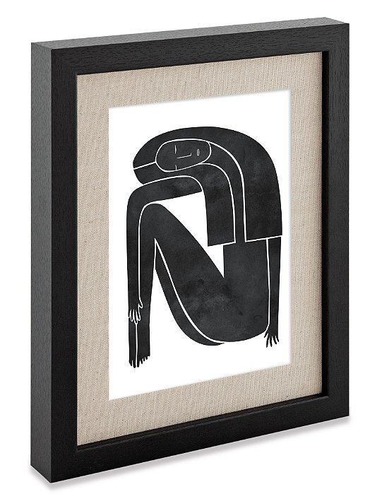 Porta Retrato MDF Marrom E linho 20x25 Mart