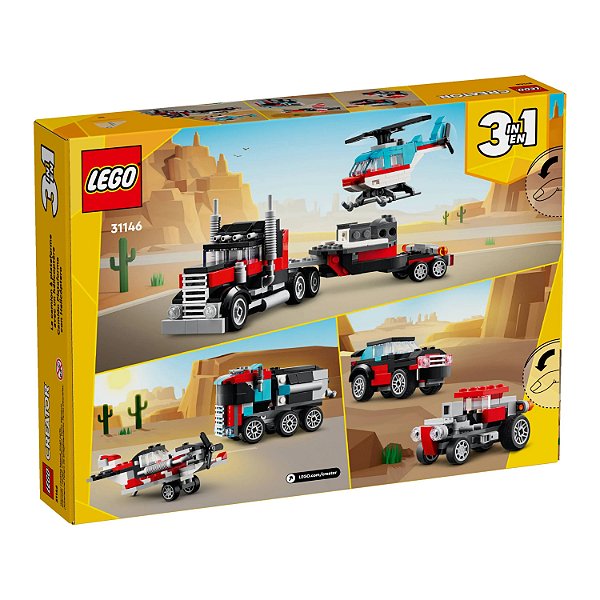Lego Creator Caminhão Plataforma Helicóptero 270 Pc  31146