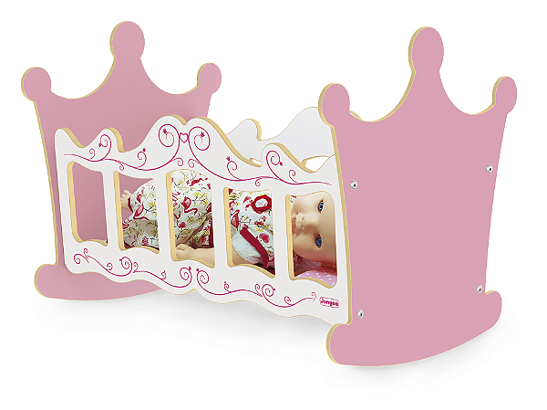 Berço Bercinho de Balanço Boneca Brinquedo Princesas Junges