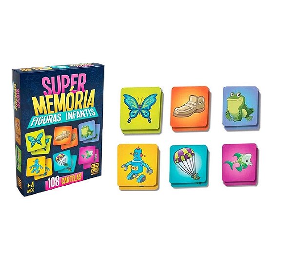 Jogo Educativo Infantil Super Memória 108 Cartelas Colorido