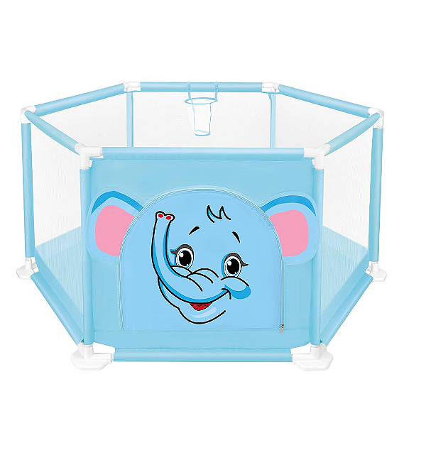 Cercado Cercadinho Quadrado Berço Baby Elefante Azul Infantil