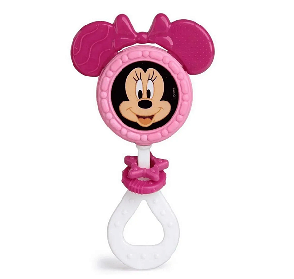 Chocalho Mordedor Minnie em Plástico e Silicone