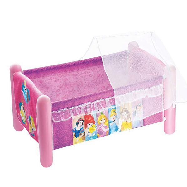 Berço Bercinho de Boneca Brinquedo Princesas com Véu