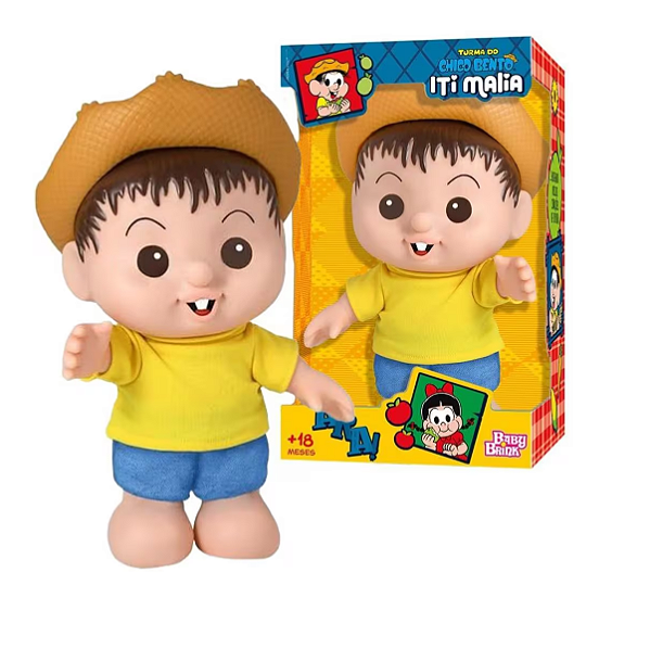 Boneco Chico Bento Iti Malia Turma da Mônica 25 cm Novabrink