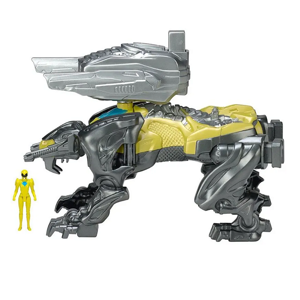 Power Rangers Filme Sabertooth Batalha Zord Figura Amarelo