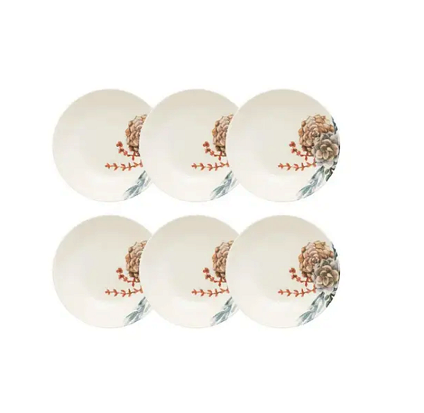 Jogo De Pratos Fundos Bothânica 20,5 Cm Oxford - Kit c/ 06 Unid.