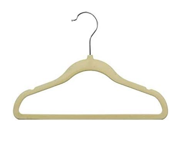 Kit 05 Cabides Aveludados Bege Cream Infantil