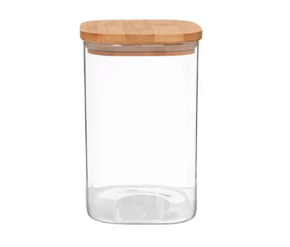 Pote de Vidro Borosilicato com Tampa Bambu Hermética - 2 L