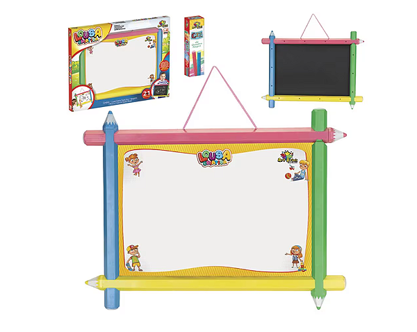 Lousa Lousinha Infantil 2x1 Quadro Branco Giz e Caneta