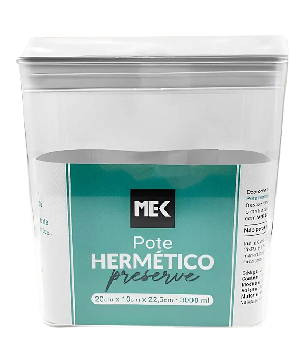 Pote com Tampa Hermécio Acrílico Preserve 3 L