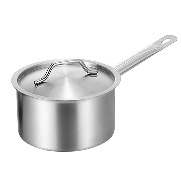 Panela Inox Fundo Triplo n. 14  1,3L Papeiro Pequena Alça