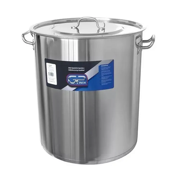 Caçarola Panela Caldeirão Inox Fundo Triplo n. 30 com Alça