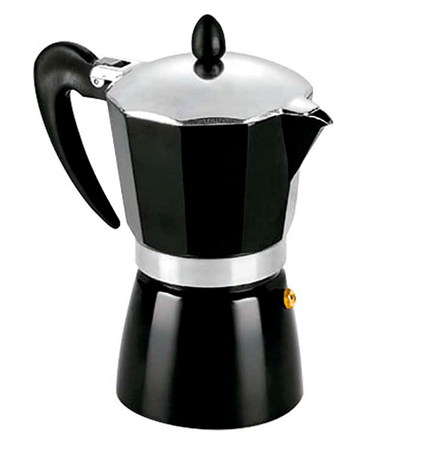 Cafeteira Italiana Preta 06 Cafés Alumínio Fundido Hauskraft