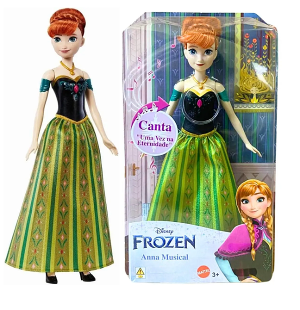 Boneca Princesa Anna com Som Música Mágica Mattel