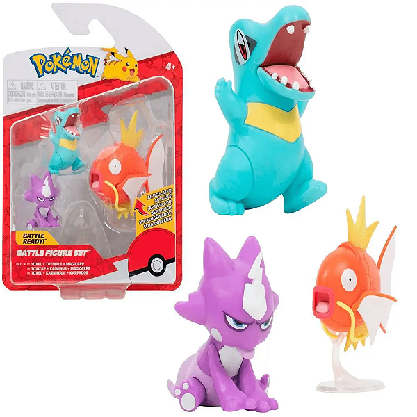 Pokemon Figura Batalha Toxel + Totodile + Magikarp