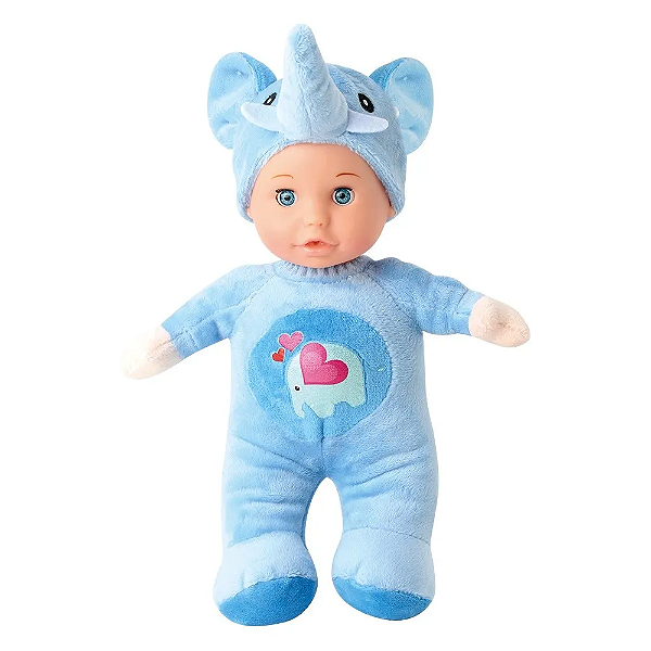 Boneca Baby Elefantinho Com Luz E Som Fecha e Abre Olhinho