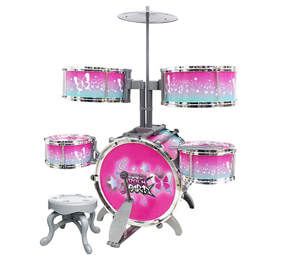 Instrumento Musical Infantil Bateria Rock Star Rosa