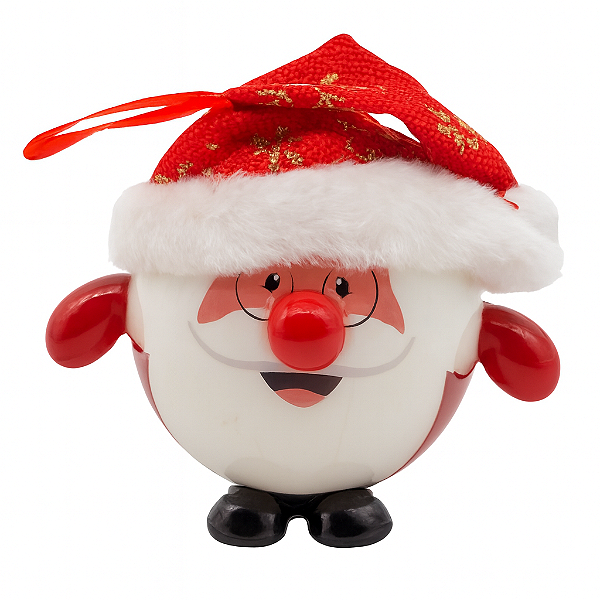 Bola de Natal Papai Noel c/ LED 8 cm -01 Unidades