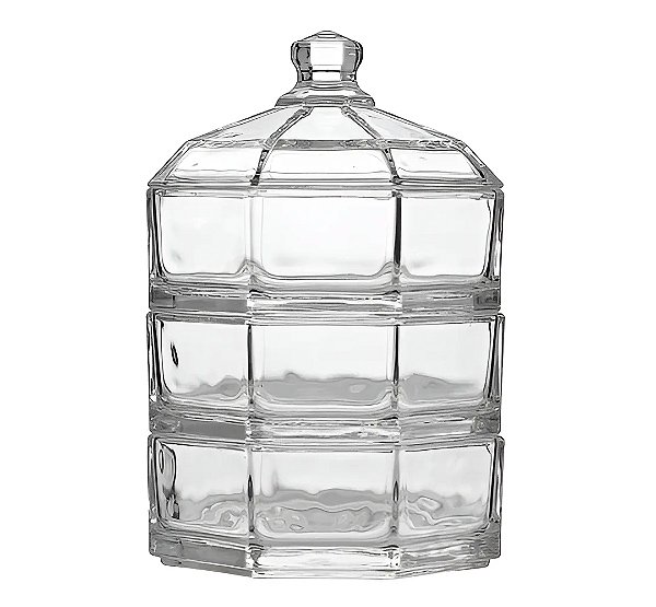 Bomboniere 3 Camadas Cristal Ecológico Sunsine Octavada