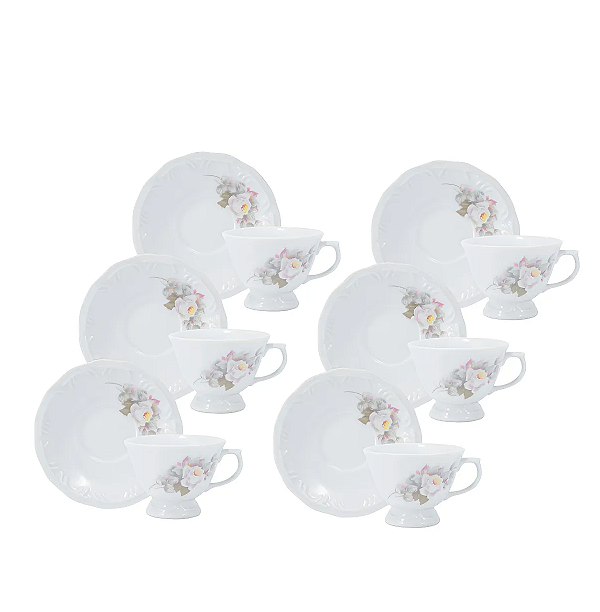 Jogo Xícara Café / Cafezinho Eterna 80 ml Porcelana Schmidt