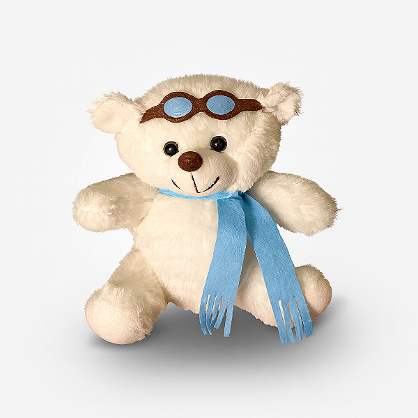 Pelúcia Urso Ursinho Aviador 17 cm Sentando Decoração W.U