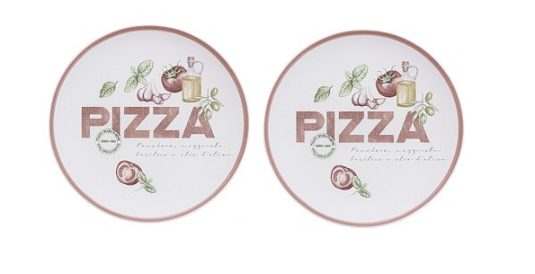 Prato Raso Pizza Milano Porcelana Tramontina Kit 02 Unid