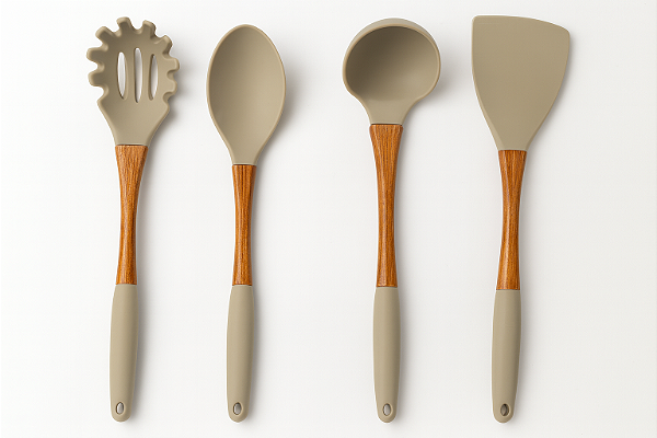 Kit Talheres Cozinha Utensílios Silicone Cinza  James F.