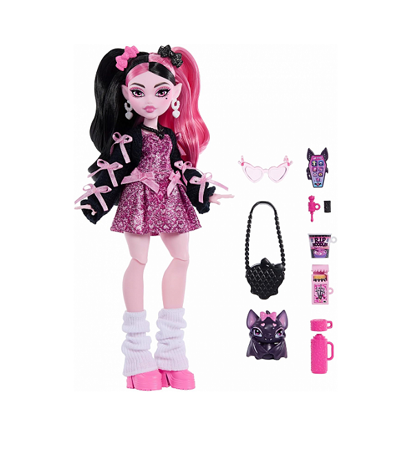 Boneca Monster High Draculaura Pet Core Refresh Novo Visual