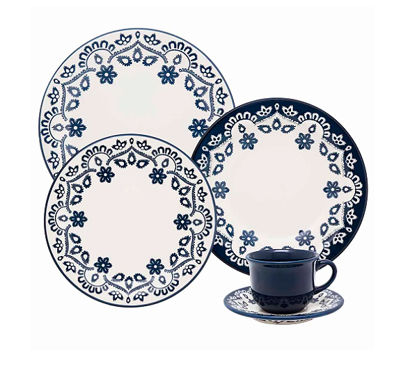 Jogo De Jantar e Chá 20 Peças Energy Cerâmica Oxford