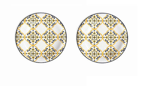 Prato Fundo São Luis Cerâmica Oxford 24 cm Kit c/ 02 Unid.