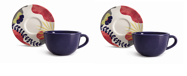 Xícaras de Chá Café c/ Leite 200 ml Yard Unni  Oxford