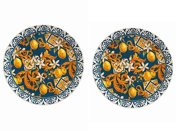 Prato De Sobremesa 19 cm Siciliano Cerâmica Oxford - 02 Unid