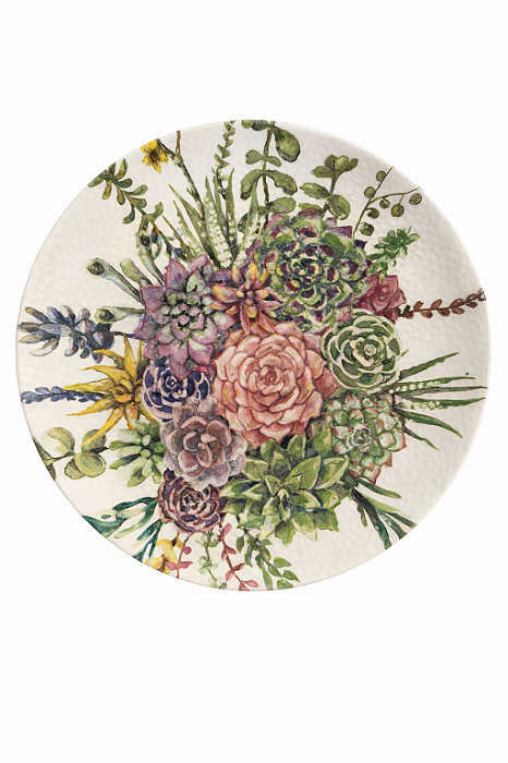 Prato Raso Jantar Bothânica 26 cm Cerâmica Oxford - Avulso