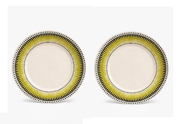 Prato Raso Jantar Tie Dye Cerâmica 26 cm Oxford - 02 Unid