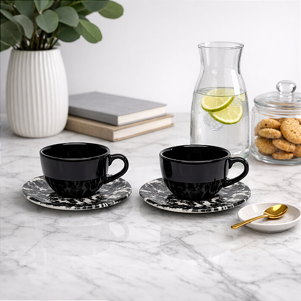 Xícara Chá Café c/ Leite Rock  200ml Cerâmica Oxford 02 Unid