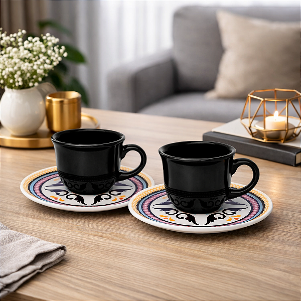 Xícara Chá Café C/ Leite 200 ml Luiza Oxford 02 Unid